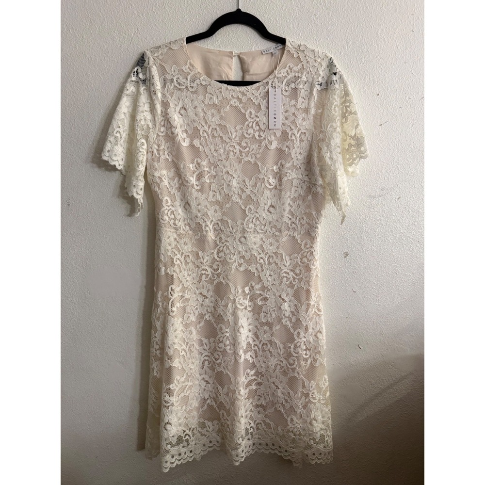 Baltic‎ Born Aasha Lace Midi Dress Size Large Boho Lace off white - Picture 2 of 11